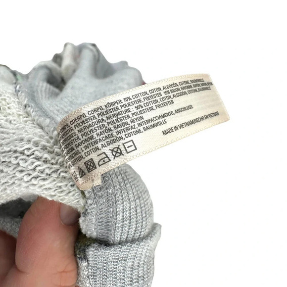 Anthropologie Saturday Sunday Florascape Moto Jacket Sweatshirt Gray Size Small - Picture 11 of 12